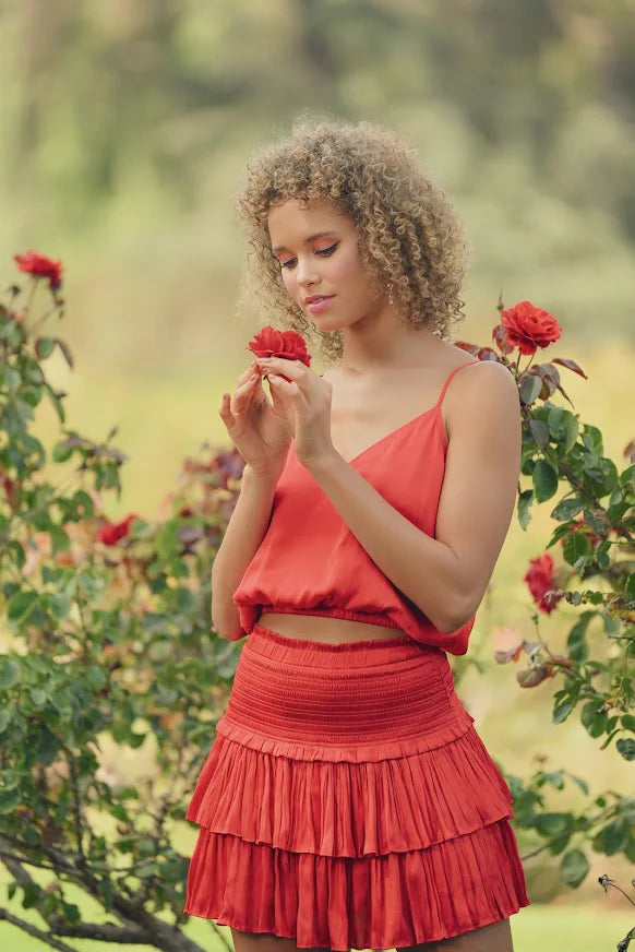Silky Amore Skirt - Candy Apple