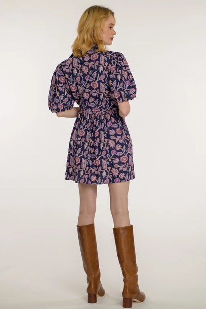 ELIZABETH JAMES - Daphne Dress - Navy Cactus Flower