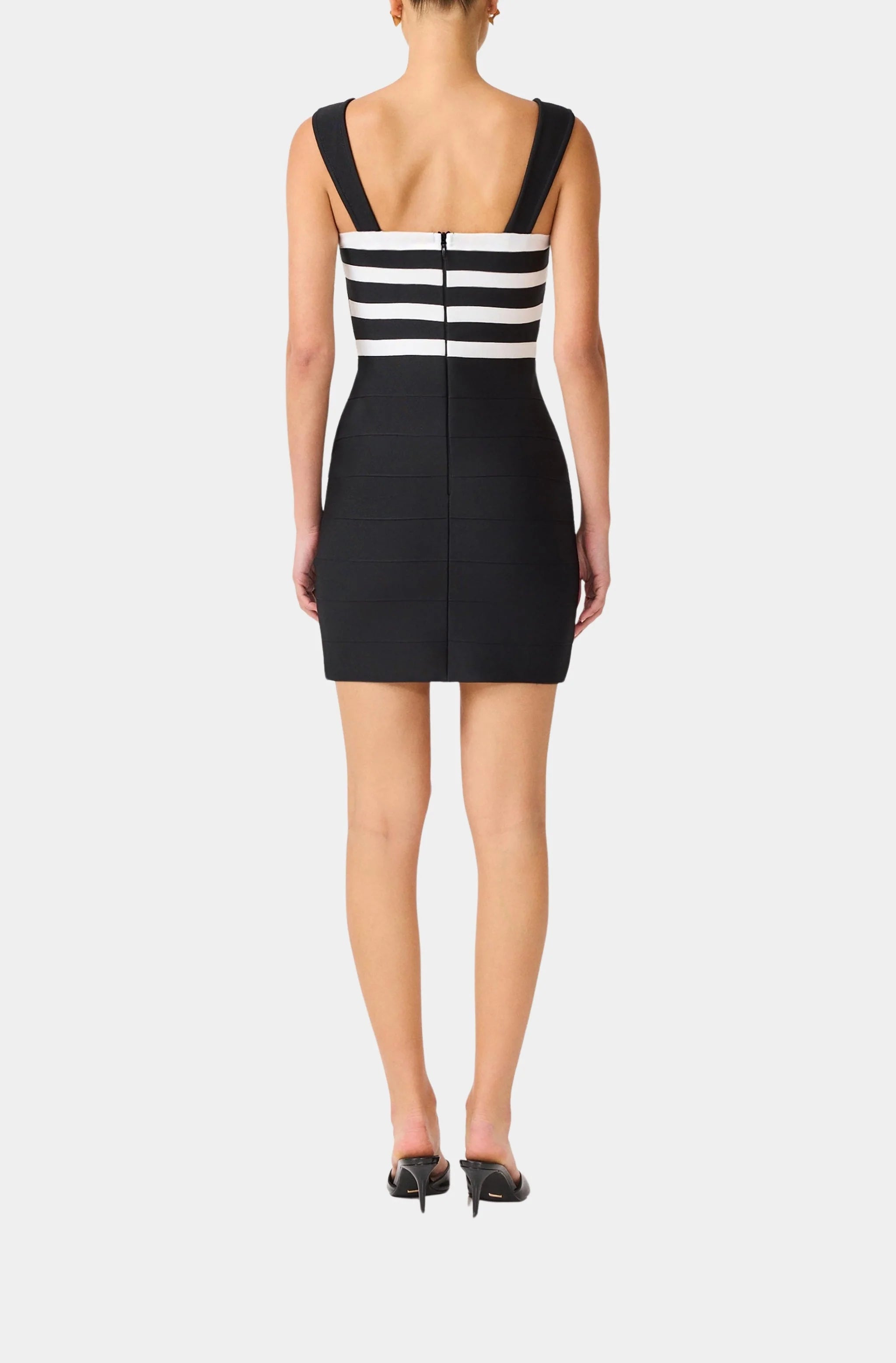 Ninette Sleeveless Mini Dress in Black & White
