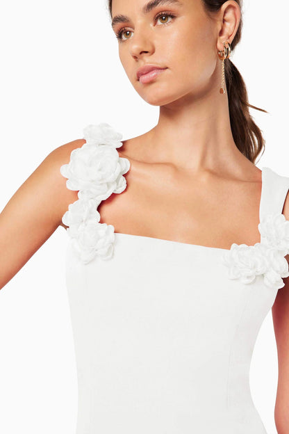 ELLIATT - Trompe 3D Floral Mini Dress - White