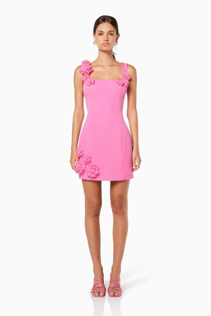 ELLIATT - Trompe 3D Floral Mini Dress - Pink