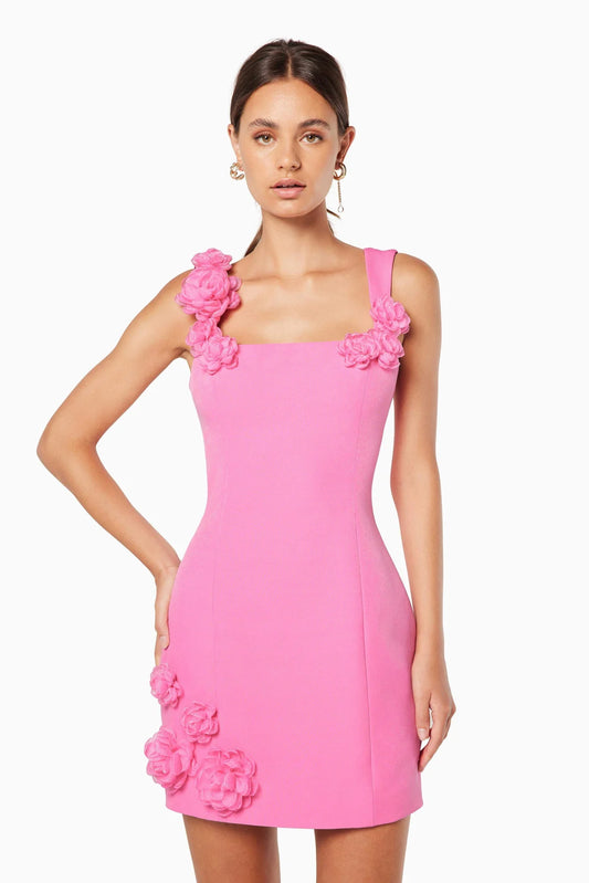 ELLIATT - Trompe 3D Floral Mini Dress - Pink