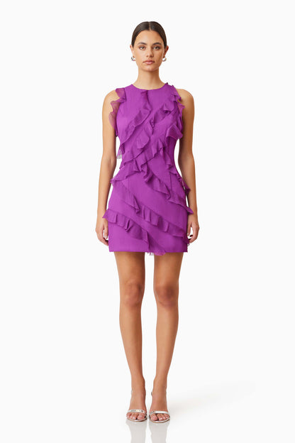 ELLIATT - Mia Sheer Party Mini Dress - Purple