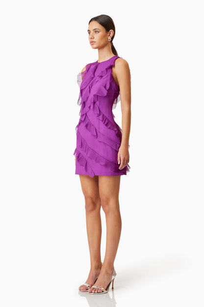 ELLIATT - Mia Sheer Party Mini Dress - Purple