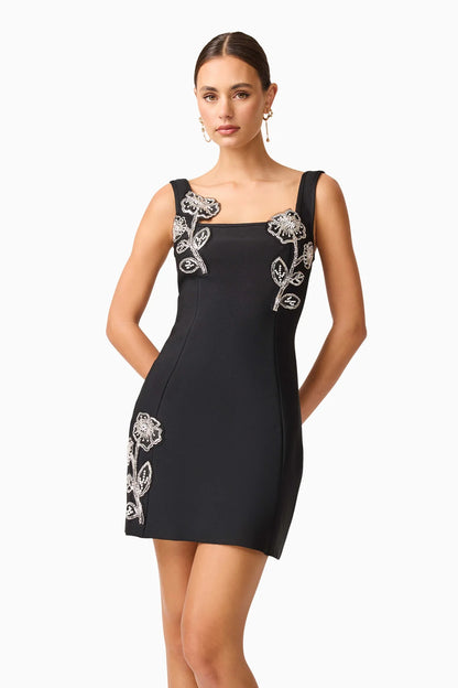 Soleil Party Mini Dress in Black