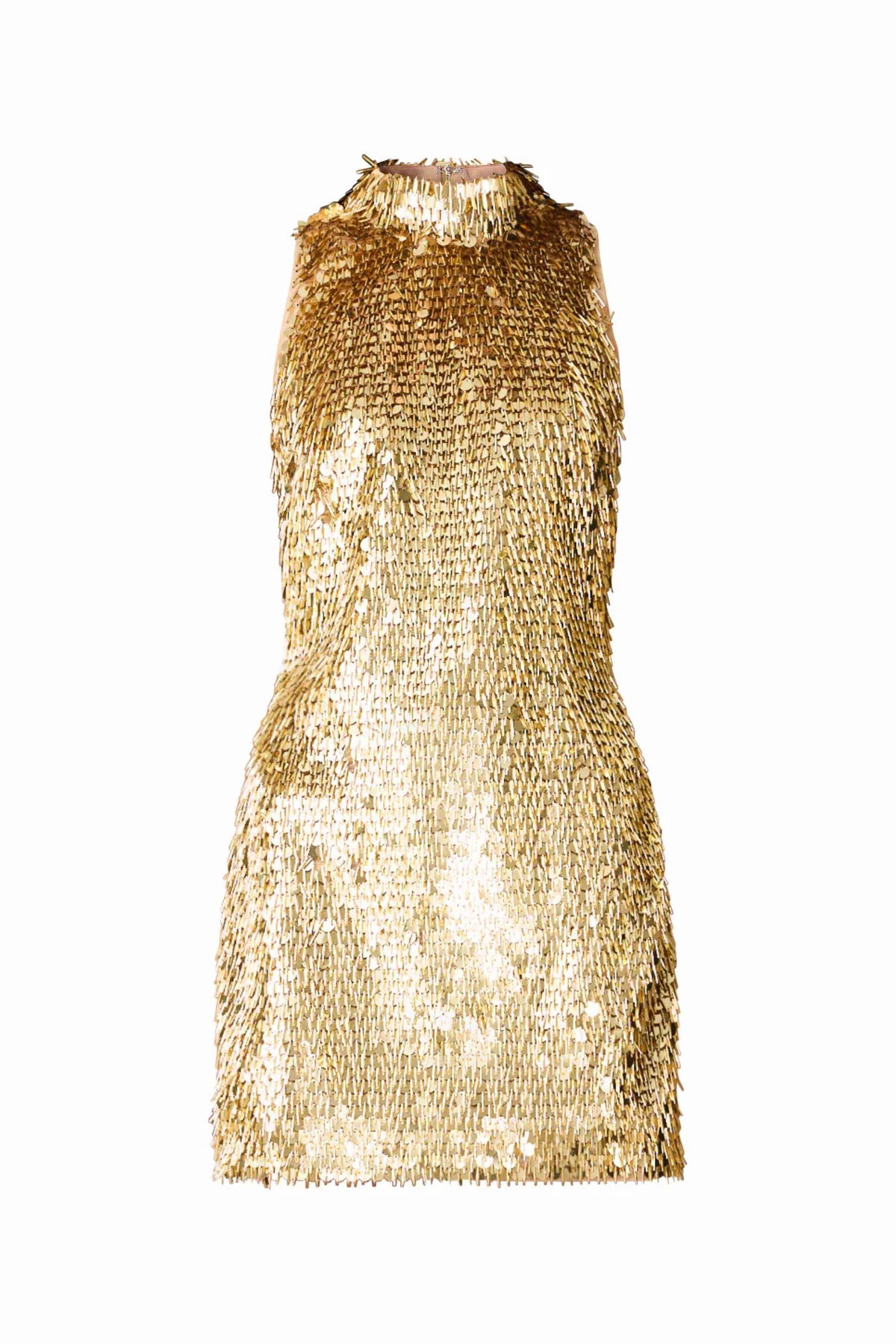 Mercelline Embellished Mini Dress in Gold