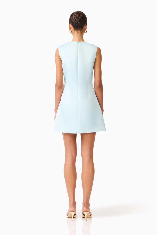 Harper Shift Mini Dress in Baby Blue Floral