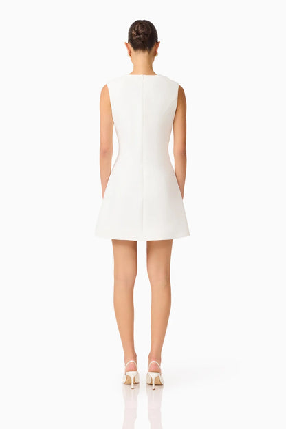 Reina Applique Mini Dress Dress White