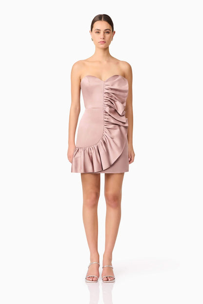 Laura Strapless Mini Dress in Pink
