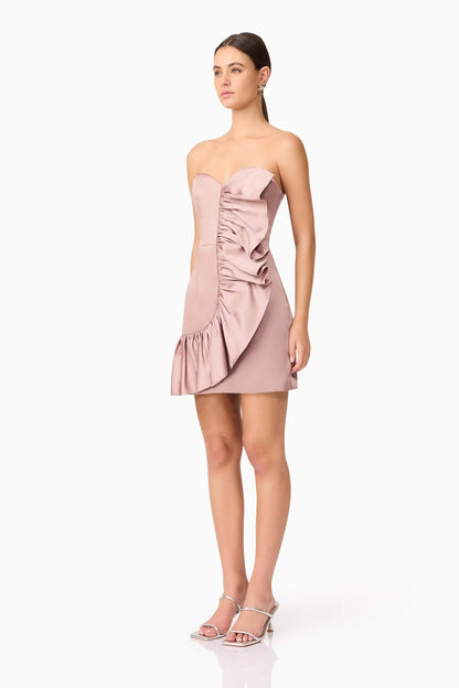 Laura Strapless Mini Dress in Pink