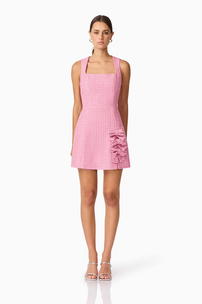 Alia A Line Mini Dress in Pink