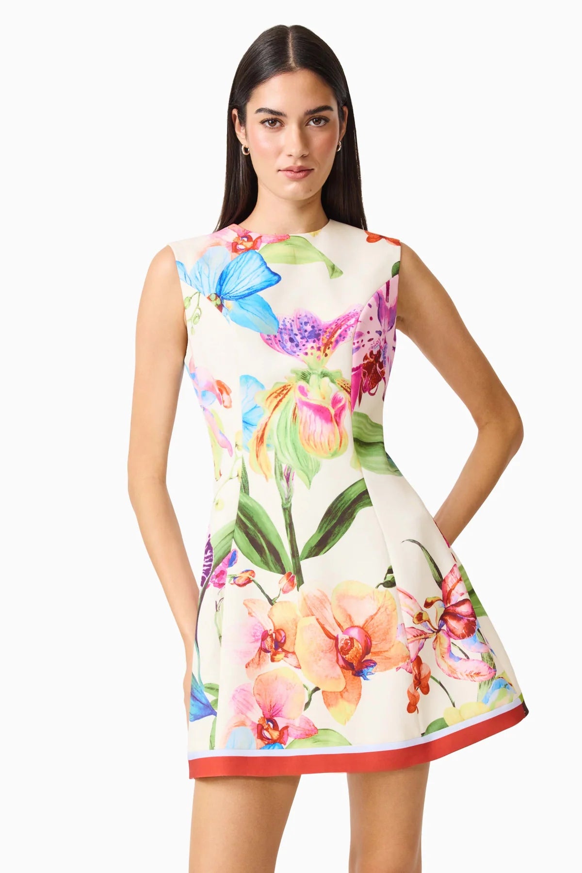 Glinda A-Line Mini Dress in Multi Floral