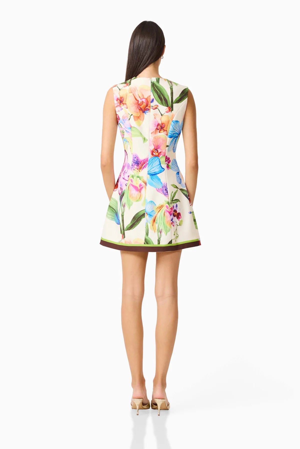 Glinda A-Line Mini Dress in Multi Floral