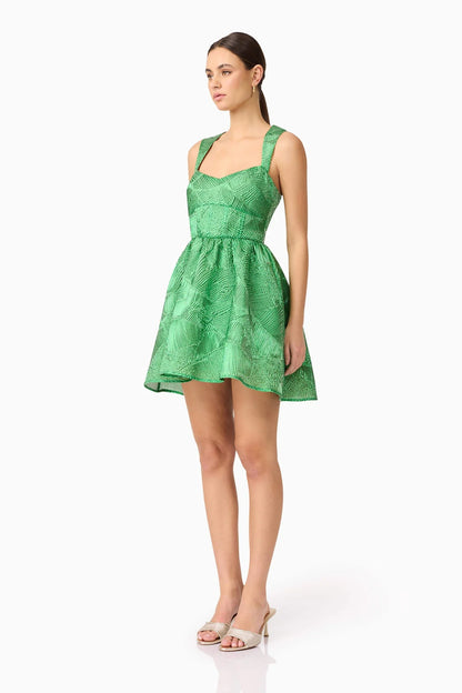 Ginnifer A-Line Mini Dress - Green