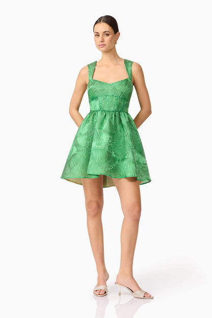 Ginnifer A-Line Mini Dress - Green
