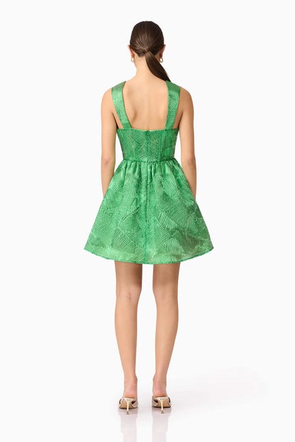Ginnifer A-Line Mini Dress - Green