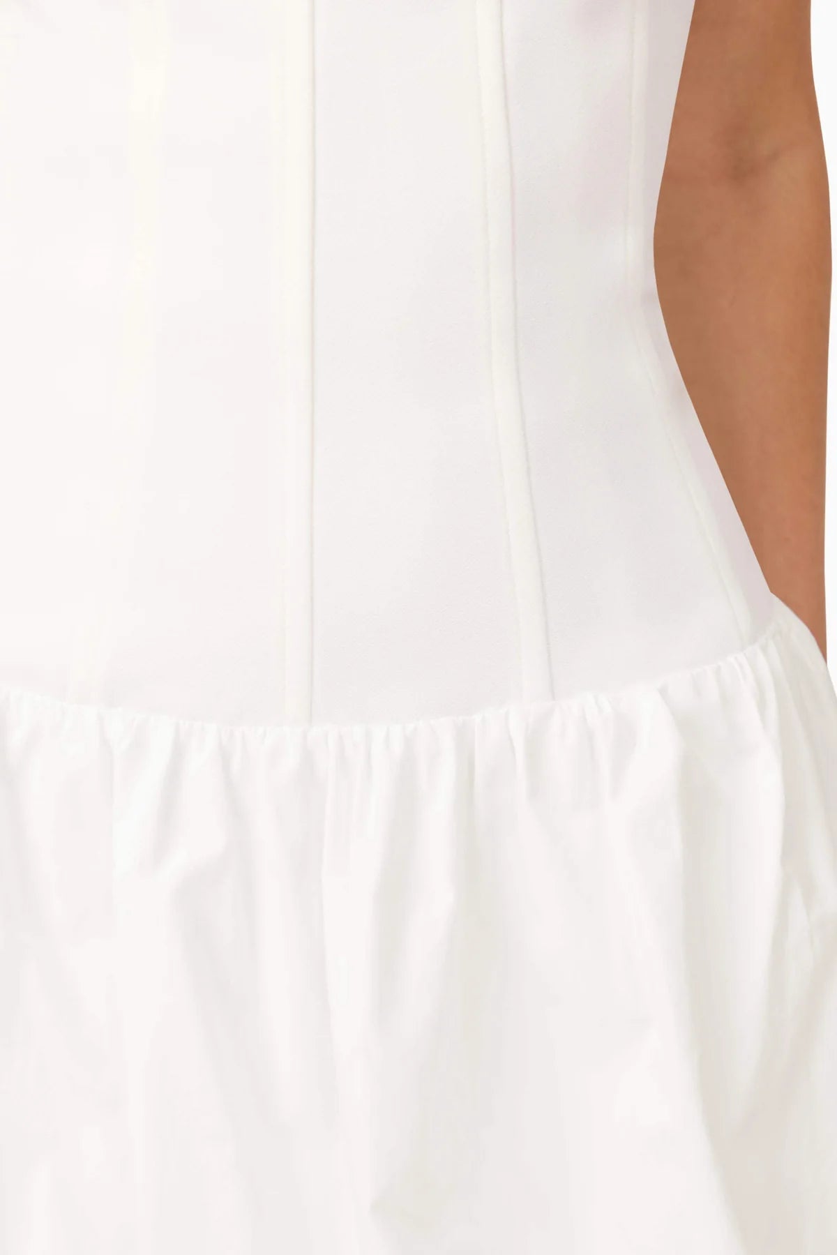 Ingrid Bubble Mini Dress in White - Spinout