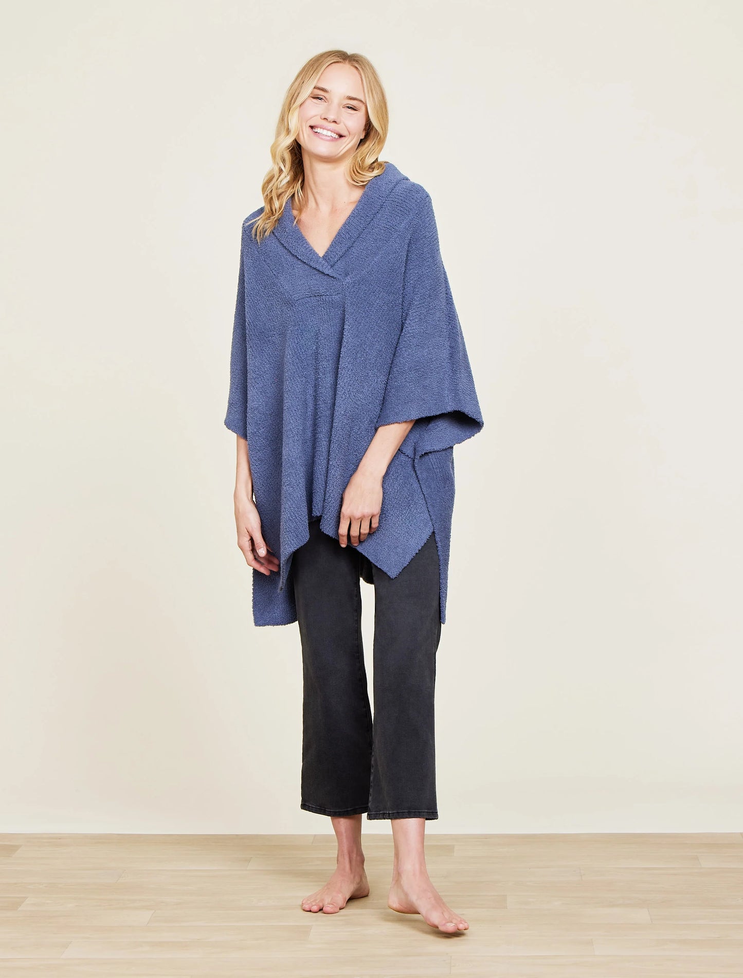 Barefoot Dreams - CozyChic® Shawl Collar Poncho - Tidewater