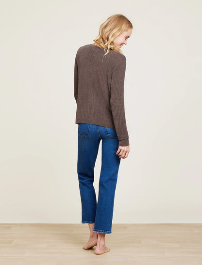 Barefoot Dreams - CozyChic Ultra Lite® Ribbed Button Cardigan - Java