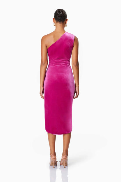 ELLIATT - Solene One Shoulder Midi Dress - Pink