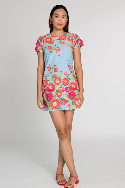Louisa Dress in Poppy Patch Blueberry