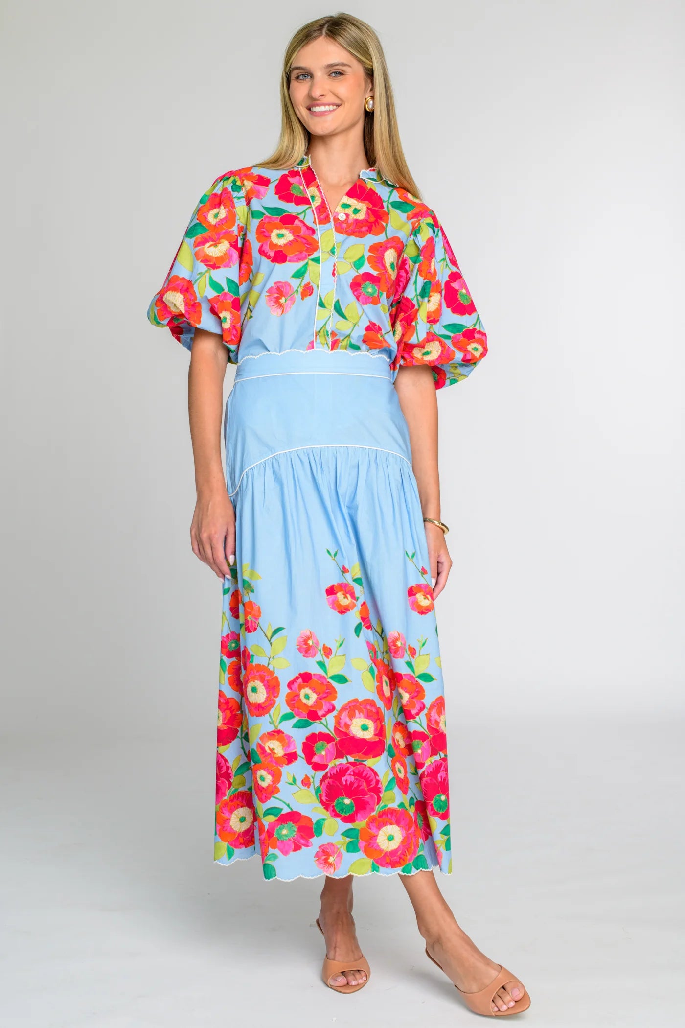 Edie Top in Poppy Patch Blueberry