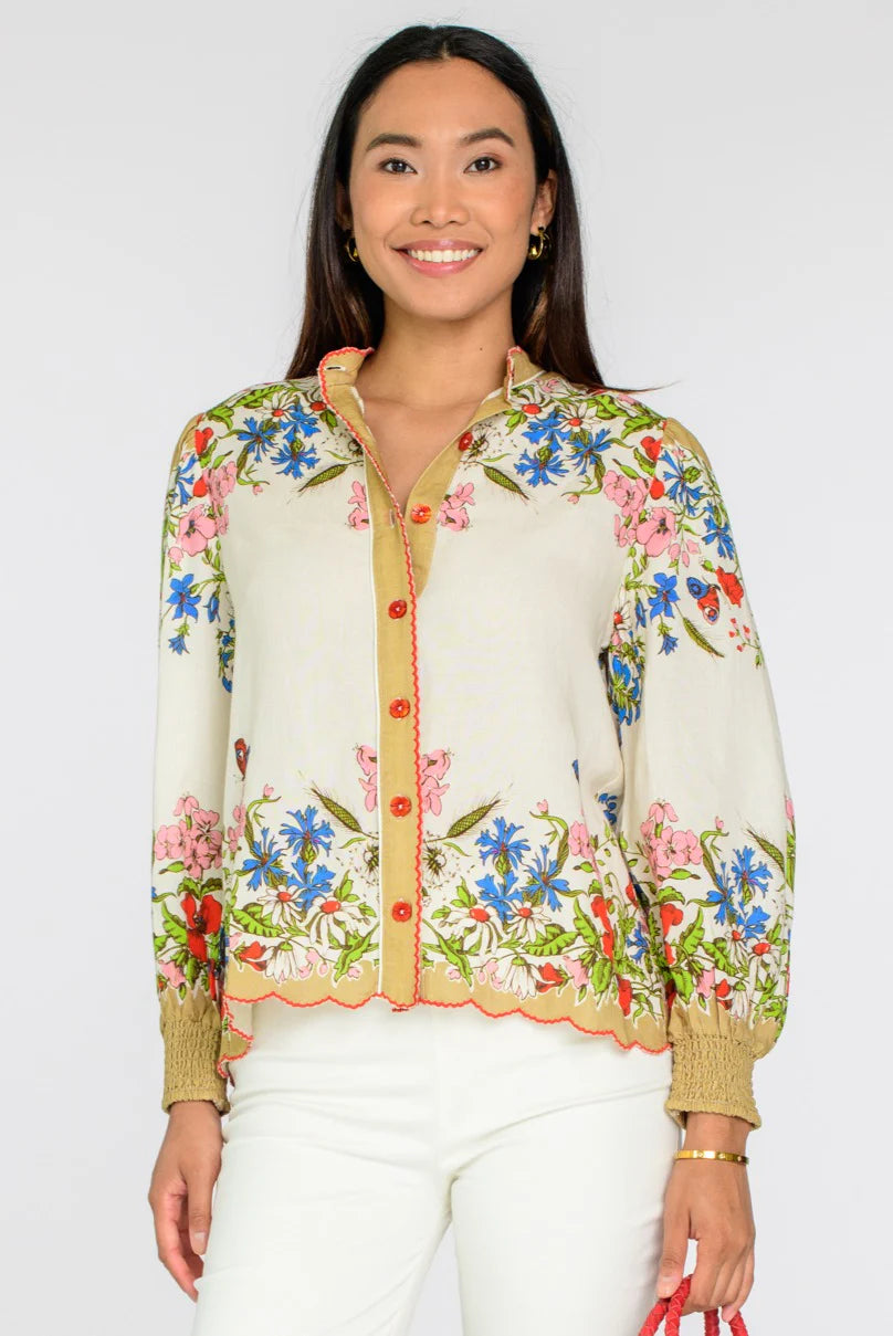 Emily Top in Butterfly Garden