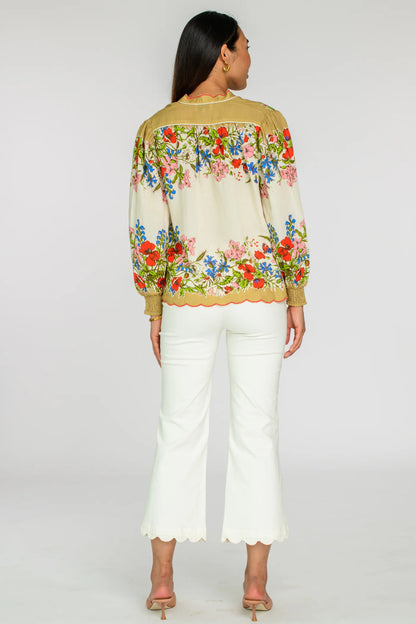 Emily Top in Butterfly Garden