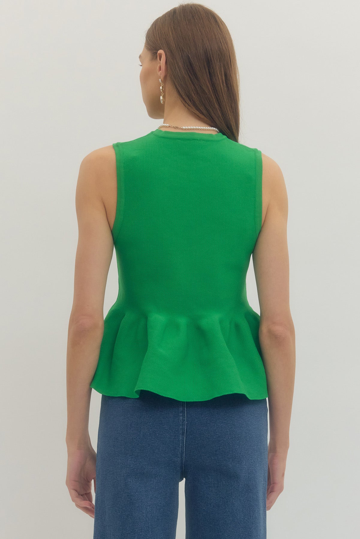 Cambridge Sleeveless Peplum - Green