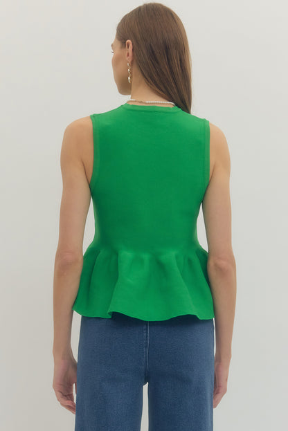Cambridge Sleeveless Peplum - Green
