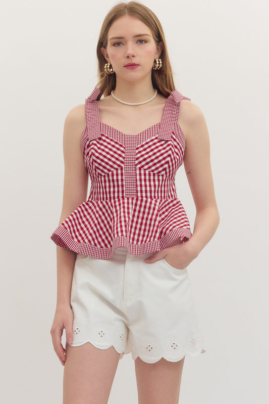 Cherry Tart Flare Top - Red