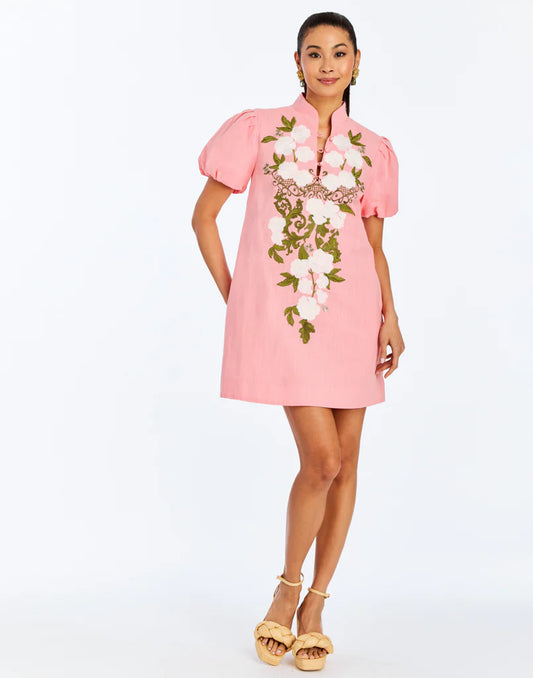 Mestiza - Elliana Barong Mini Dress - Watermelon Pink