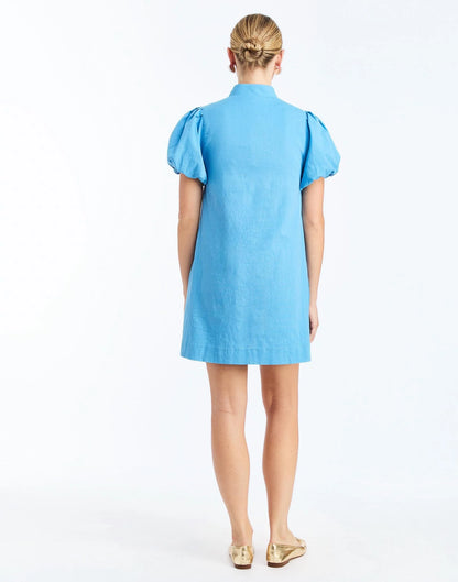 Elliana Barong Mini Dress - Cobalt Blue