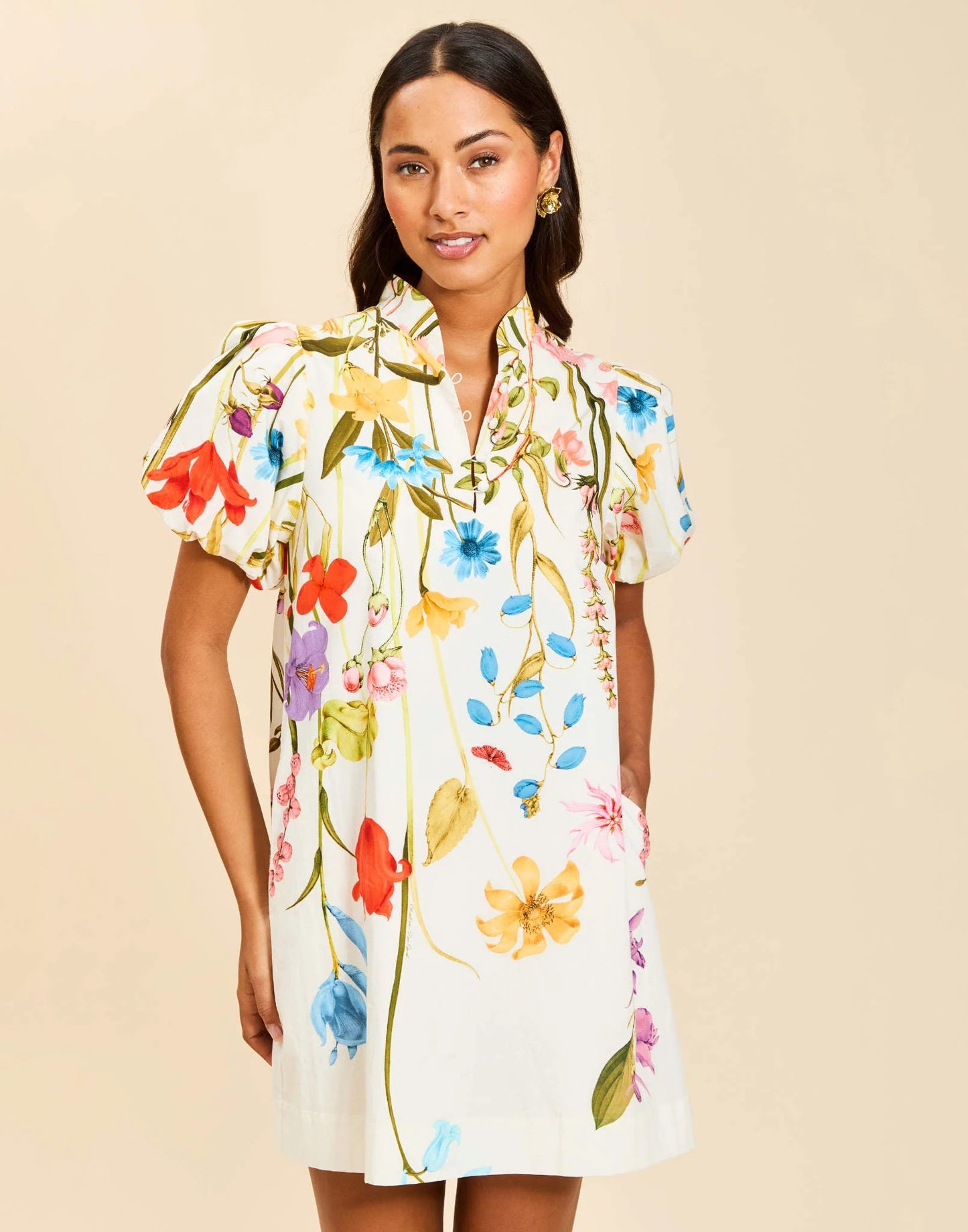 Elliana Printed Mini Dress - Garden Muse