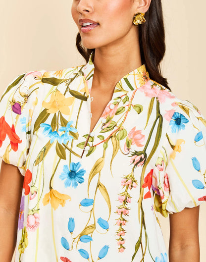 Elliana Printed Mini Dress - Garden Muse