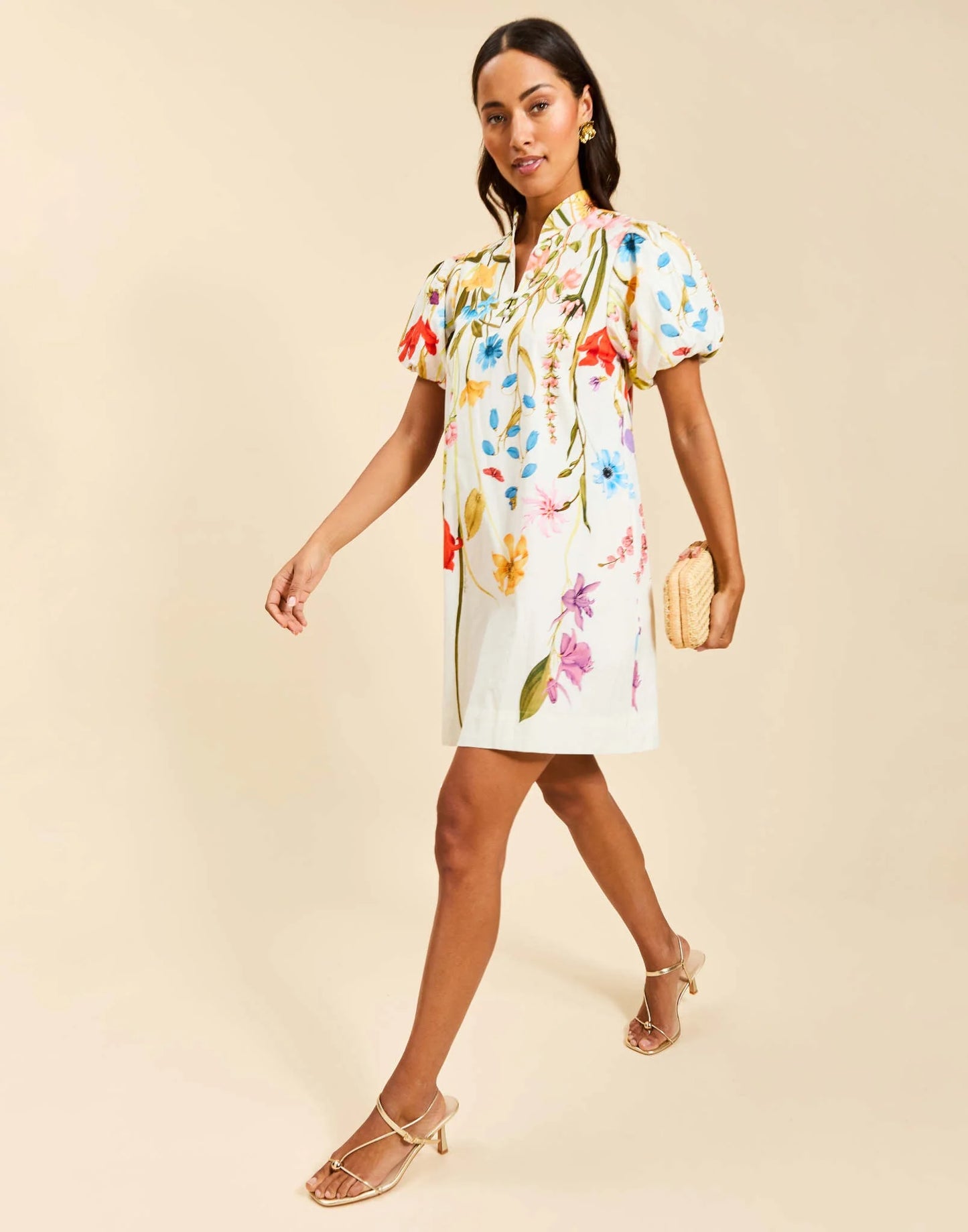 Elliana Printed Mini Dress - Garden Muse