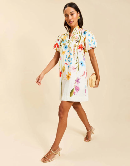 Elliana Printed Mini Dress - Garden Muse