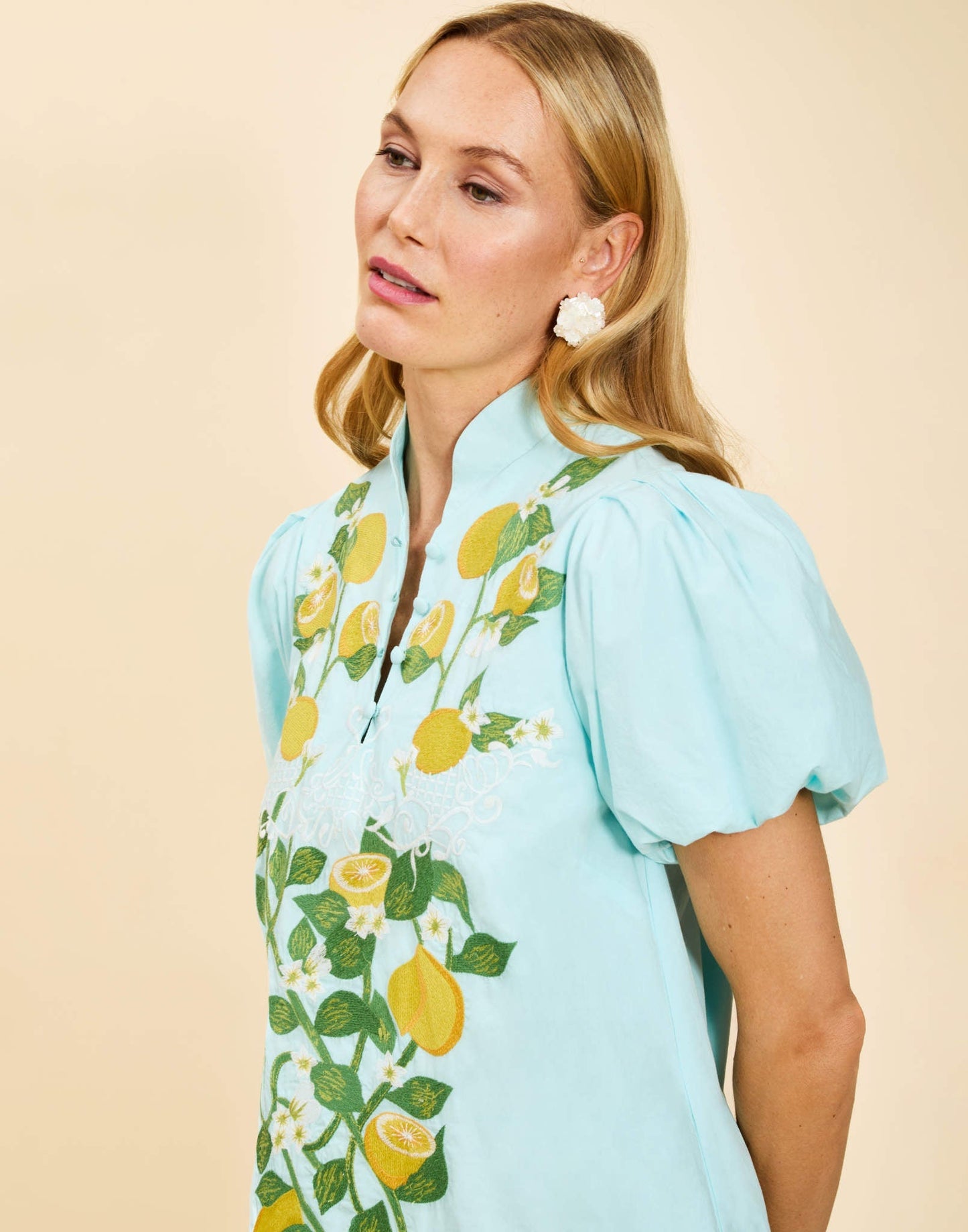 Elliana Barong Mini Dress - Sorrento Citrus