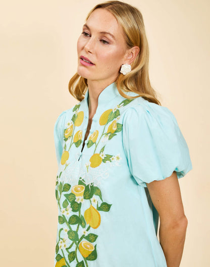 Elliana Barong Mini Dress - Sorrento Citrus