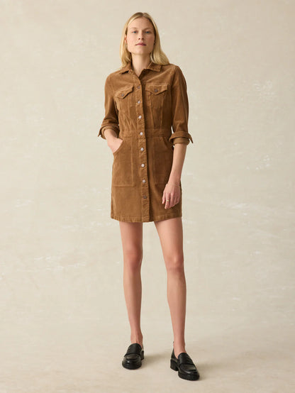 Faherty - Softstretch Cord Michelle Dress - Cord Brown