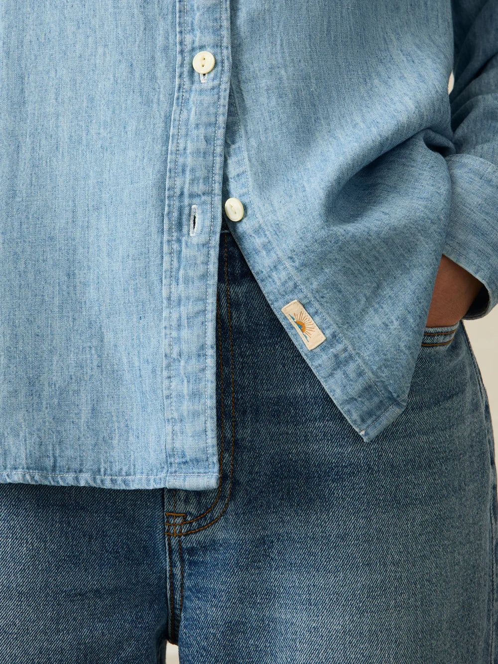 Faherty - Tried & True Chambray Shirt - Mid Wash