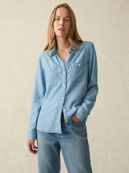 Faherty - Tried & True Chambray Shirt - Mid Wash