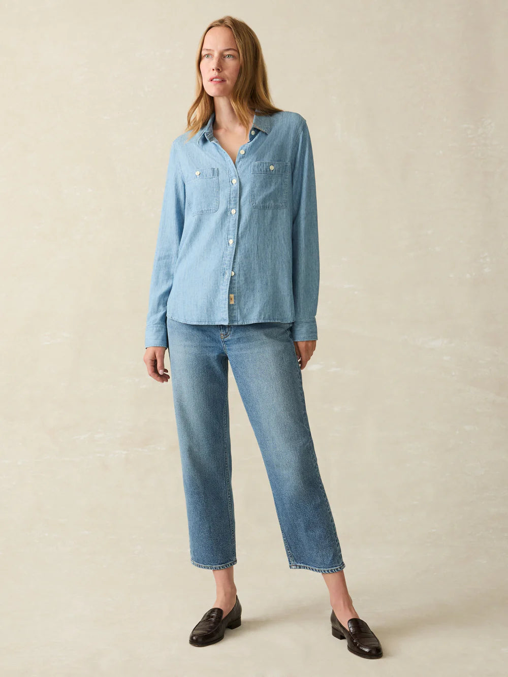 Faherty - Tried & True Chambray Shirt - Mid Wash