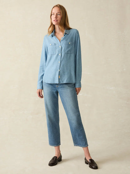 Faherty - Tried & True Chambray Shirt - Mid Wash