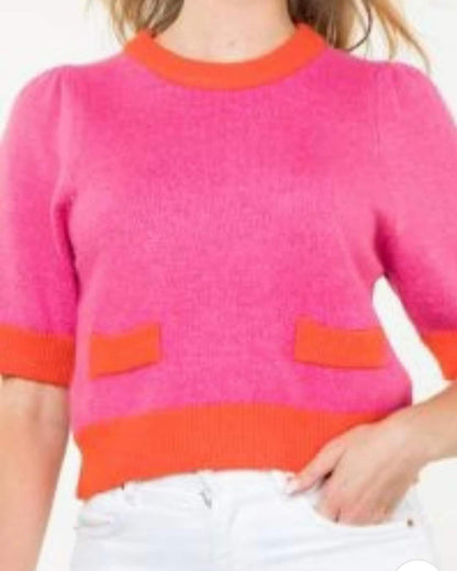 THML - Two Tone Sweater - Pink