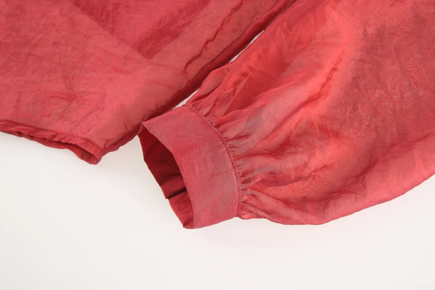 The Long Sleeve French Bow Shirt in Burgundy