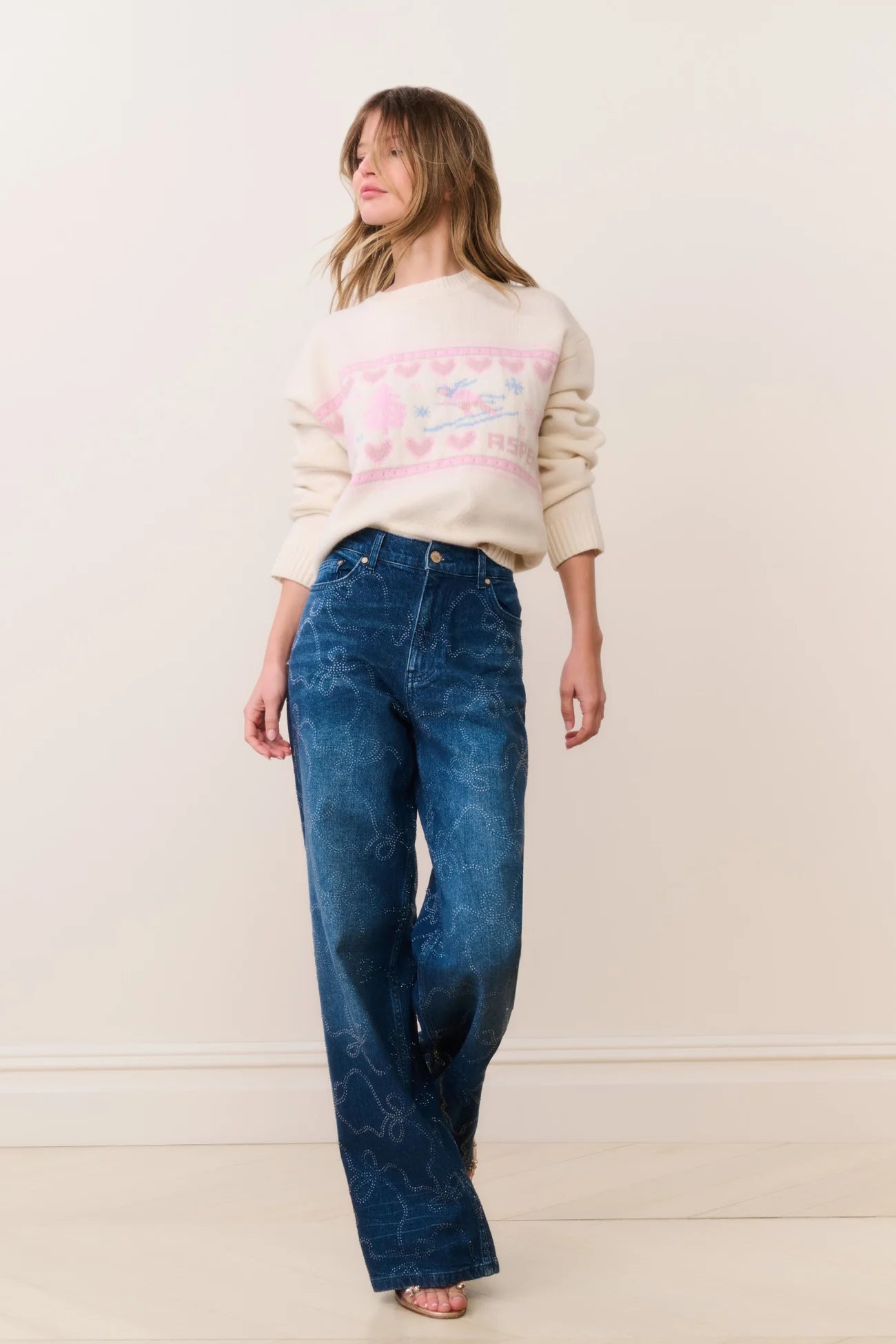 Francie Wool Jacquard Pullover - Apres Ivory