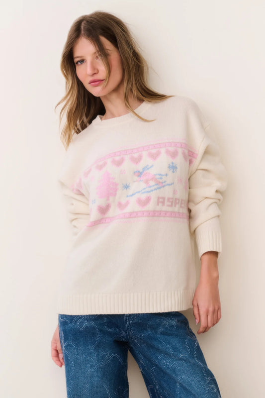 Francie Wool Jacquard Pullover - Apres Ivory