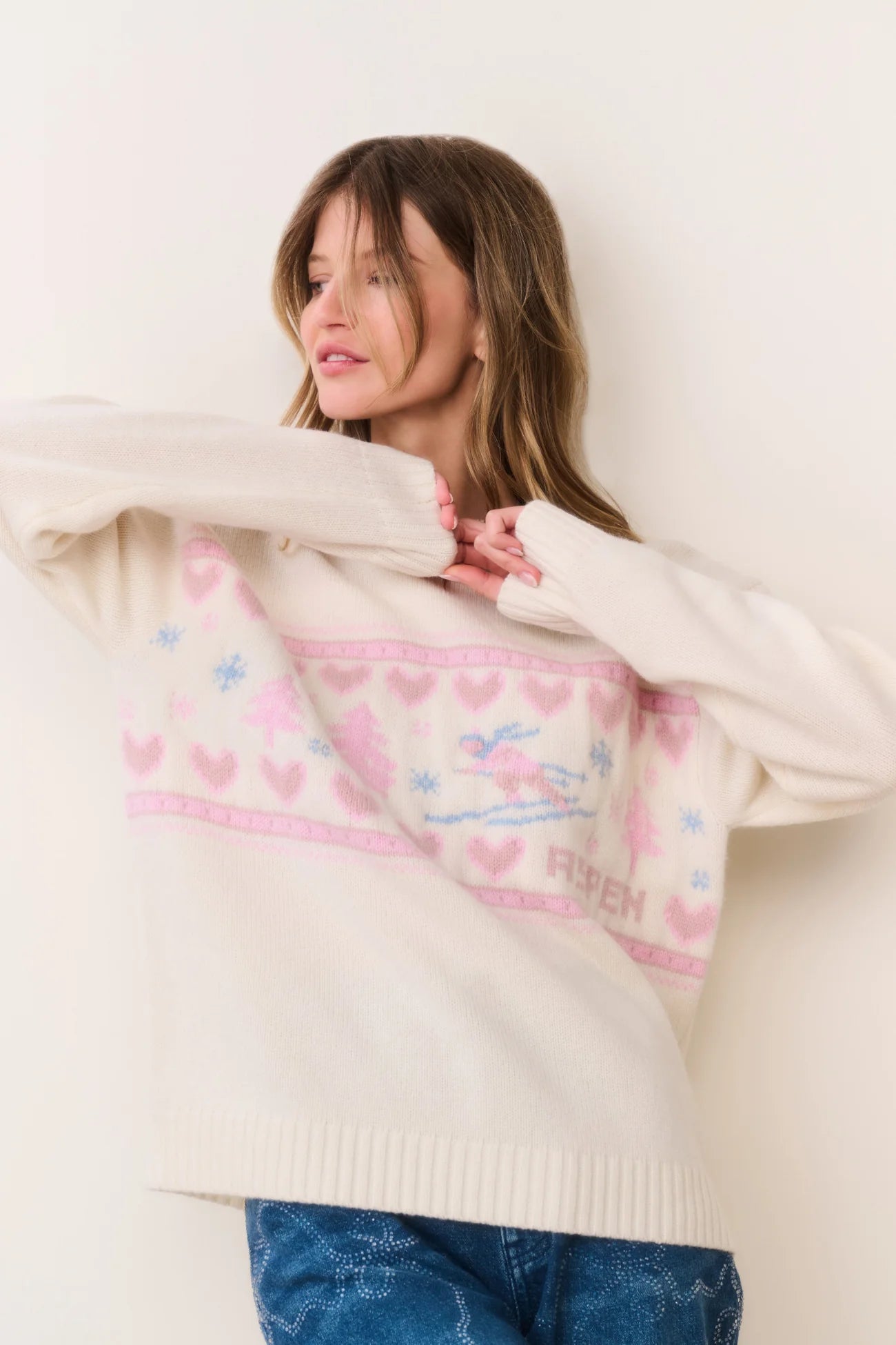 Francie Wool Jacquard Pullover - Apres Ivory