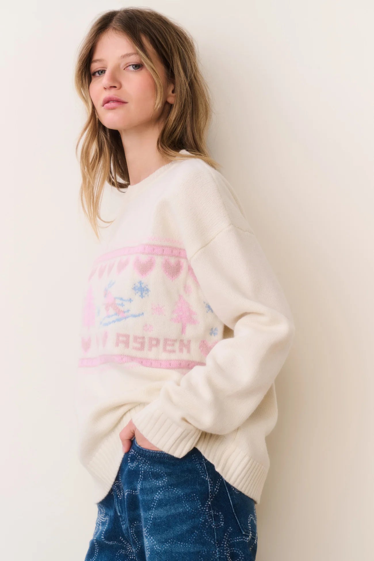 Francie Wool Jacquard Pullover - Apres Ivory